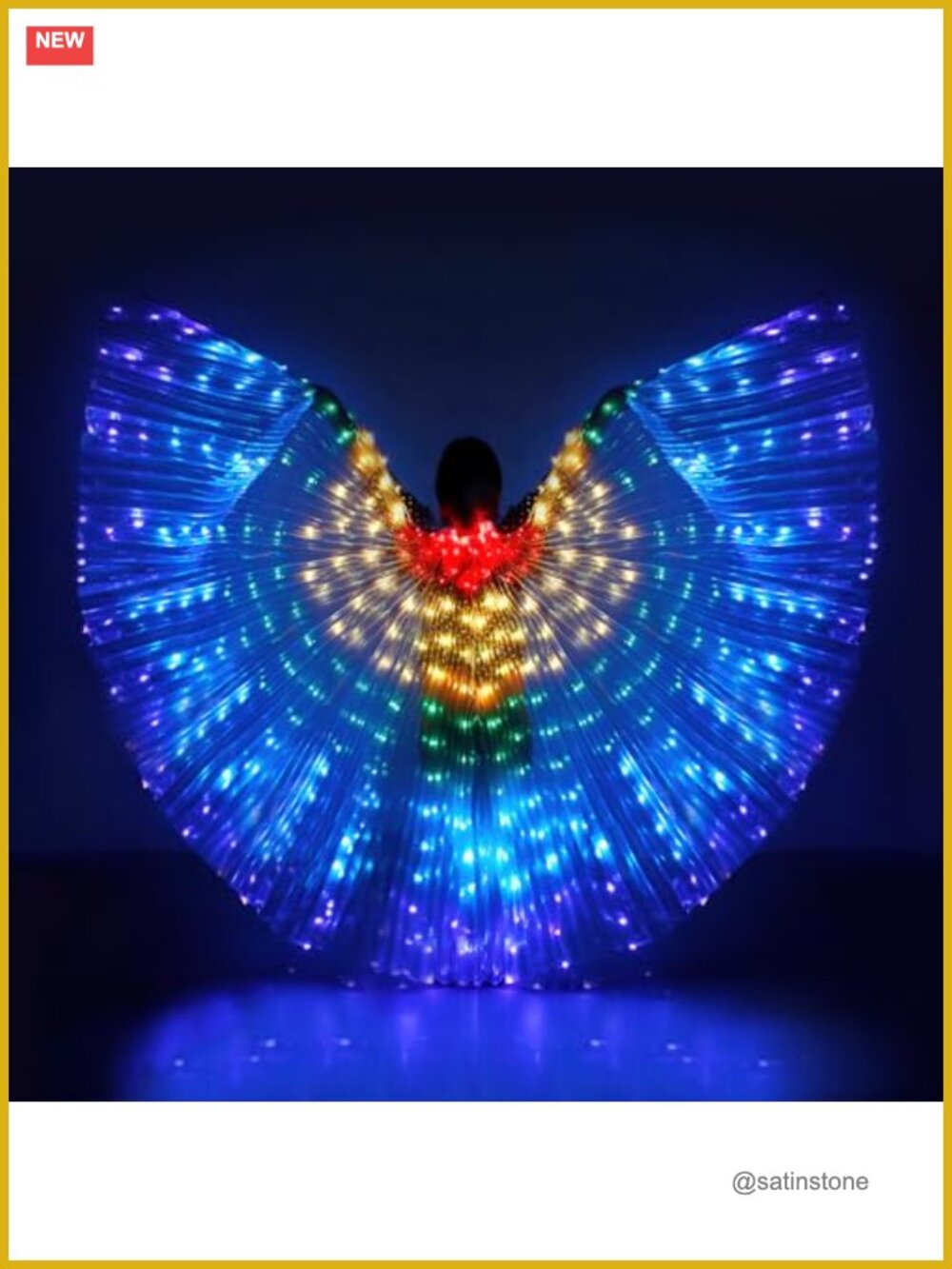 LED Belly Dance Isis Wings Glow Angel Wings with Telescopic Sticks